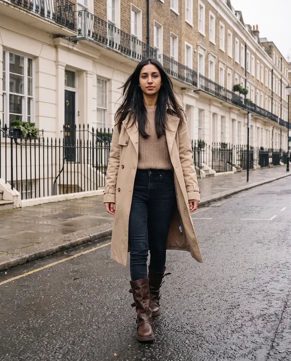 Satin Eve styling: Triple-Buckle Slouch Mid-Calf Boot