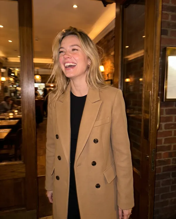 Satin Eve styling: Double-Breasted Maxi Wool-Look Coat with Flap Pockets