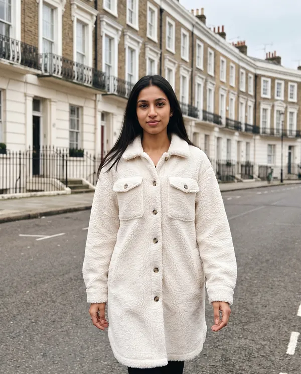 Satin Eve styling: Teddy Shirt Coat