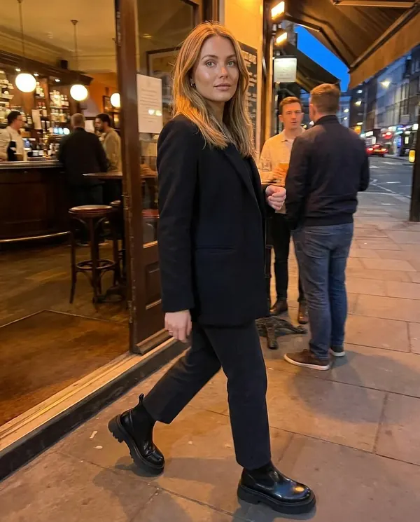 Satin Eve styling: Chunky Platform Chelsea Boot