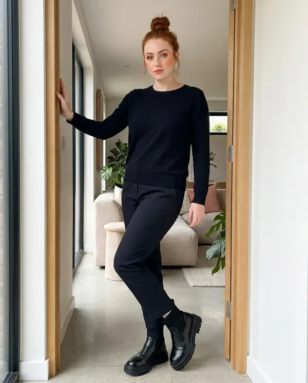Satin Eve styling: Chunky Platform Chelsea Boot