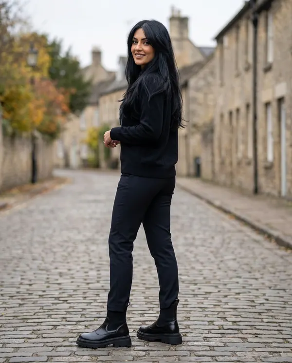 Satin Eve styling: Chunky Platform Chelsea Boot