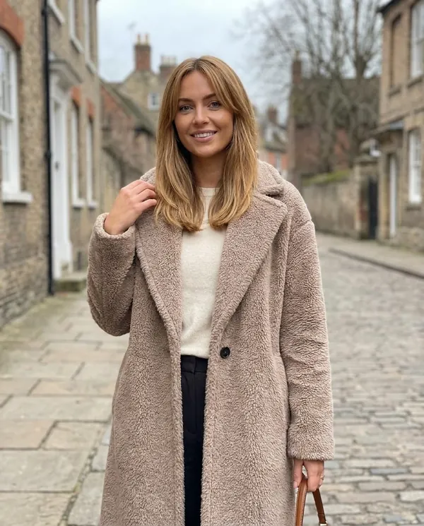 Satin Eve styling: Maxi Teddy Coat