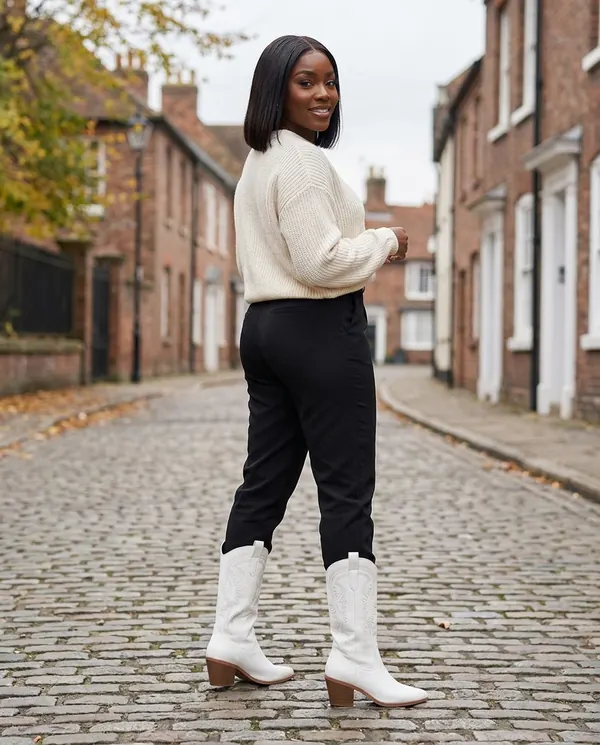 Satin Eve styling: Embroidered Western Boot