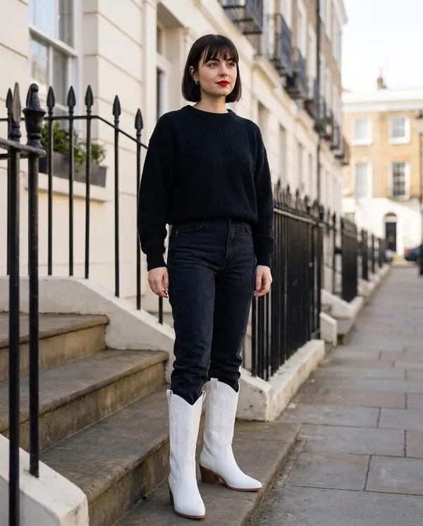 Satin Eve styling: Embroidered Western Boot