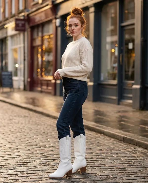 Satin Eve styling: Embroidered Western Boot