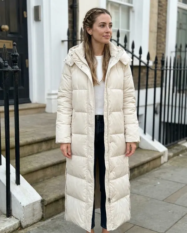 Satin Eve styling: Maxi Puffer Coat with Side Zips