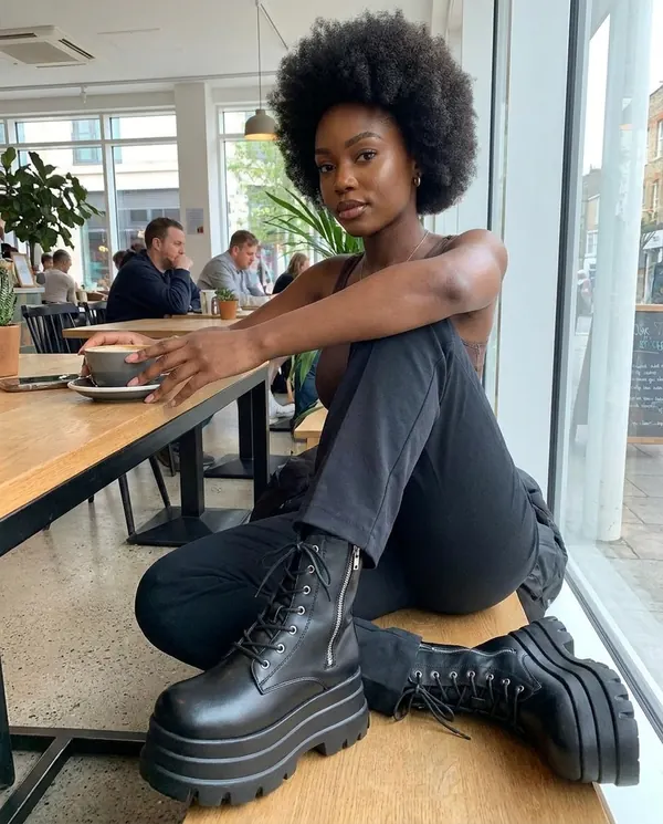 Satin Eve styling: Lace-Up Platform Ankle Boot