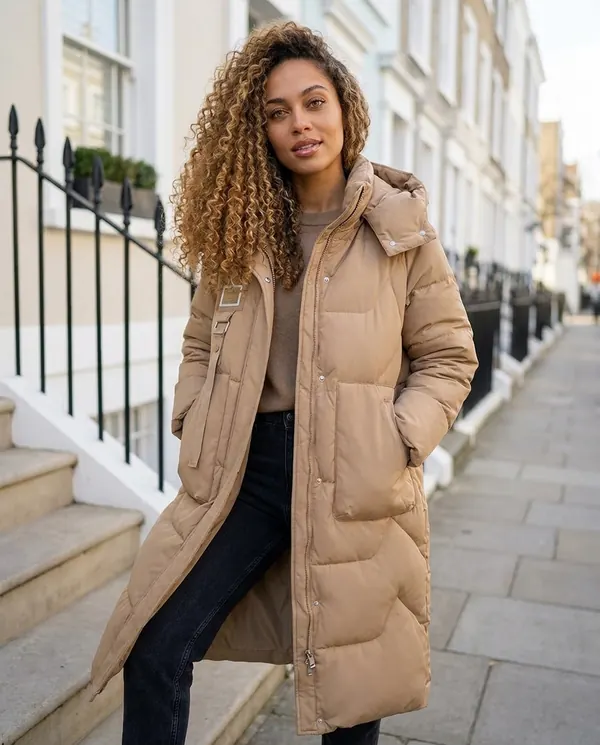 Satin Eve styling: Hooded Puffer Coat with Patch Pockets