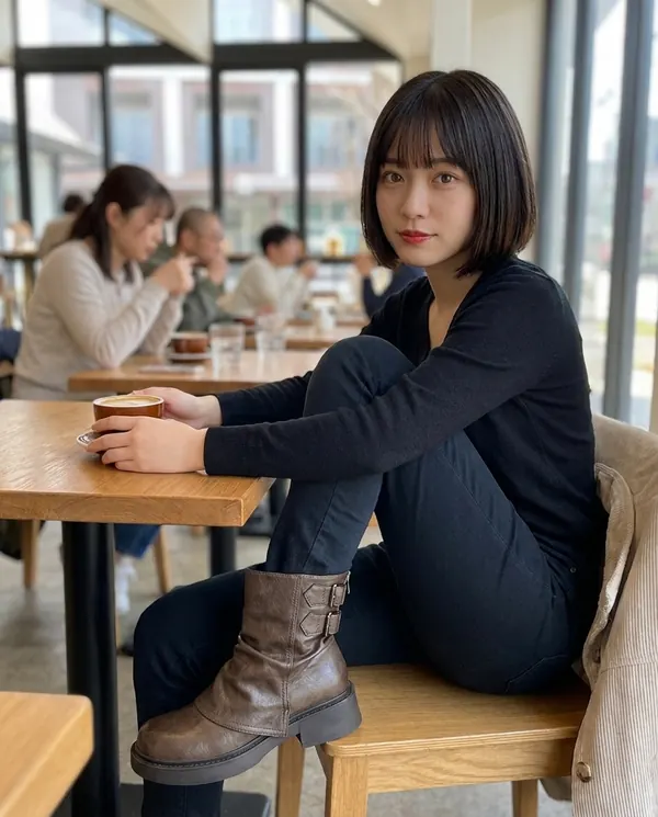 Satin Eve styling: Slouch Ankle Boot with Back Buckles