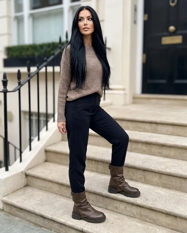 Satin Eve styling: Slouch Ankle Boot with Back Buckles