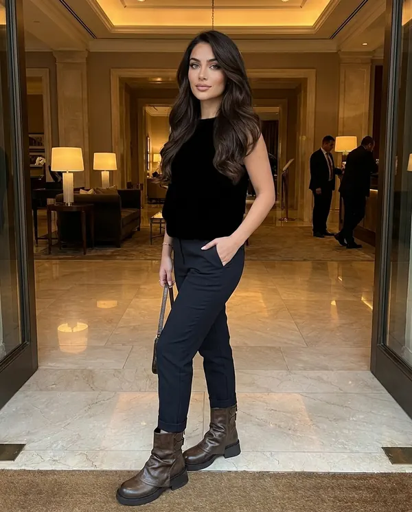 Satin Eve styling: Slouch Ankle Boot with Back Buckles