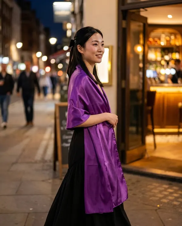 Satin Eve styling: Satin Evening Stole