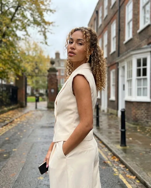 Satin Eve styling: Sleeveless Waistcoat and Wide-Leg Trouser Set