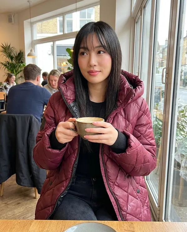 Satin Eve styling: Diamond-Quilted Hooded Jacket