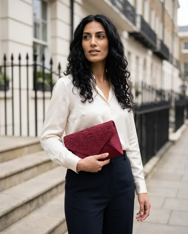 Satin Eve styling: Lace Satin Envelope Clutch
