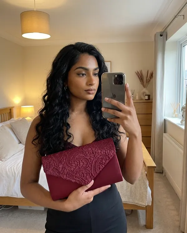 Satin Eve styling: Lace Satin Envelope Clutch