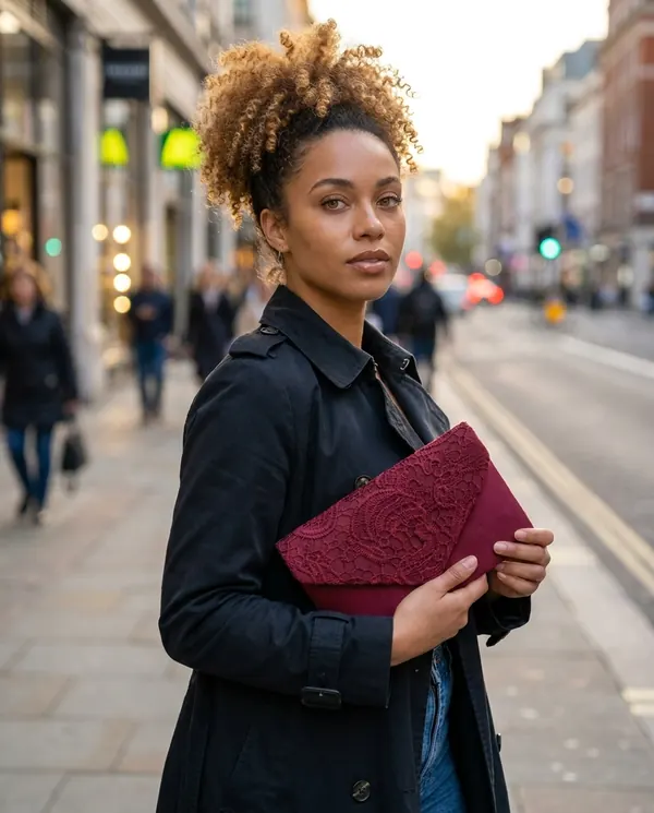Satin Eve styling: Lace Satin Envelope Clutch