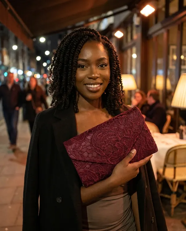 Satin Eve styling: Lace Satin Envelope Clutch