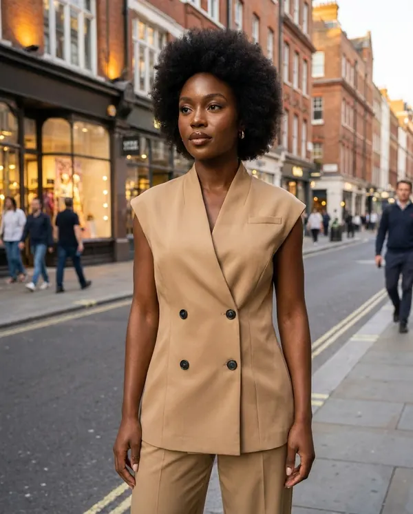 Satin Eve styling: Double-Breasted Waistcoat and Trouser Set