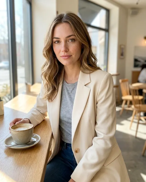 Satin Eve styling: Tailored Single-Breasted Blazer