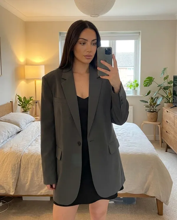 Satin Eve styling: Oversized Boyfriend Blazer