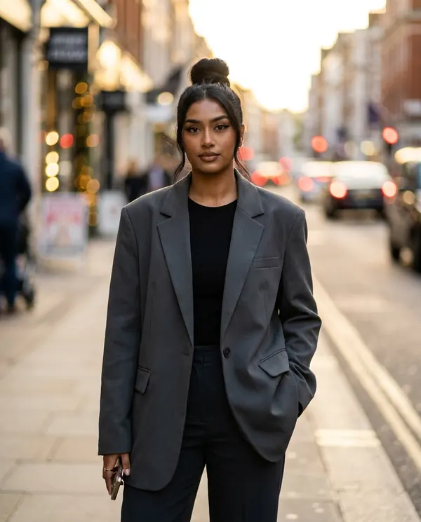 Satin Eve styling: Oversized Boyfriend Blazer