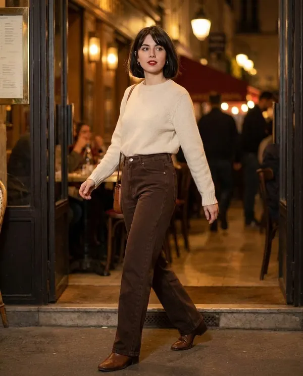 Satin Eve styling: High-Rise Straight-Leg Jeans