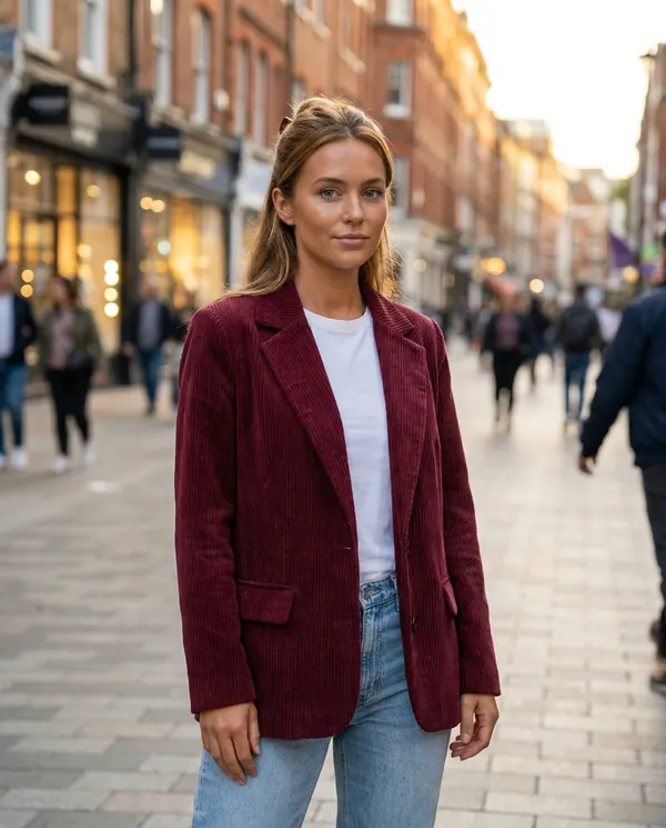 Satin Eve styling: Corduroy Relaxed Blazer
