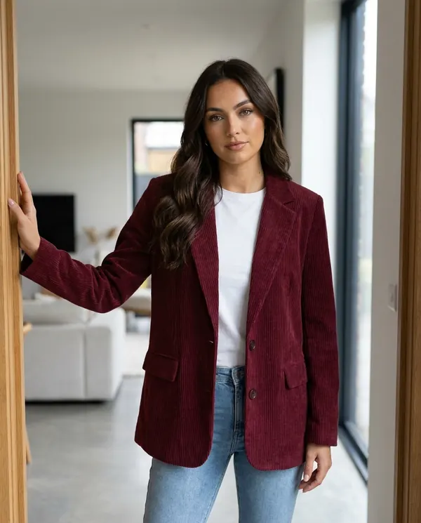 Satin Eve styling: Corduroy Relaxed Blazer