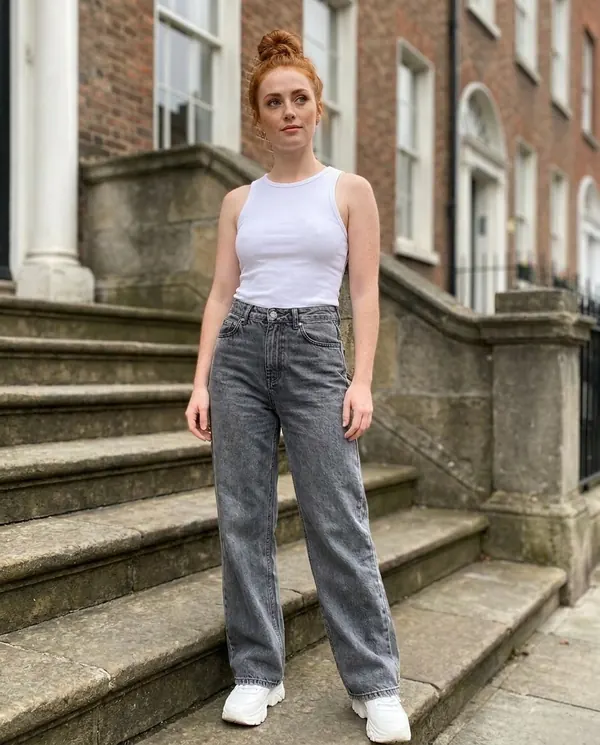 Satin Eve styling: Washed Wide-Leg Jeans