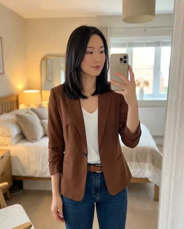Satin Eve styling: Soft Crepe-Look Blazer