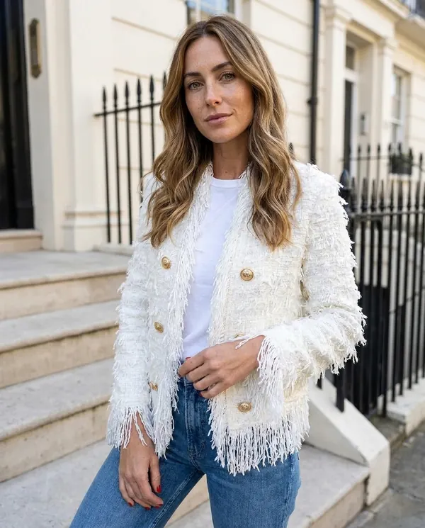 Satin Eve styling: Fringe Tweed Jacket