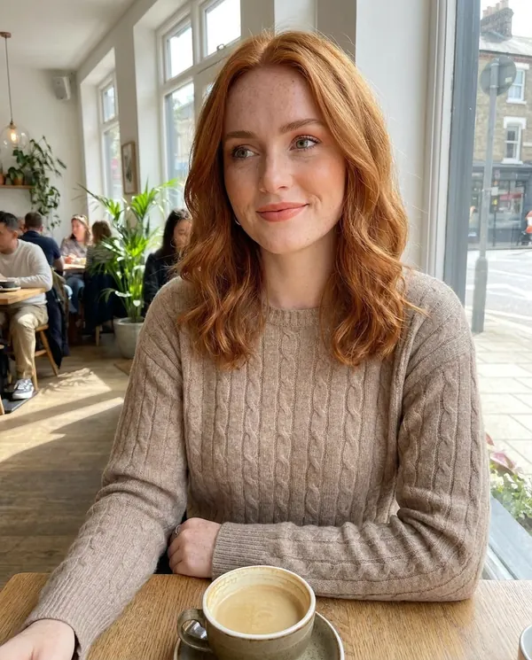 Satin Eve styling: Soft Cable Knit Crew Neck Jumper