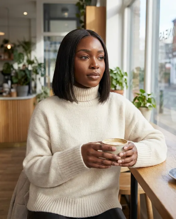Satin Eve styling: Soft Knit Roll Neck Jumper