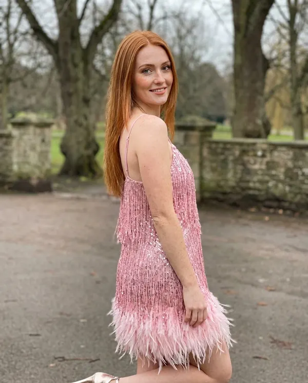 Satin Eve styling: Sequin Fringe Cami Mini Dress
