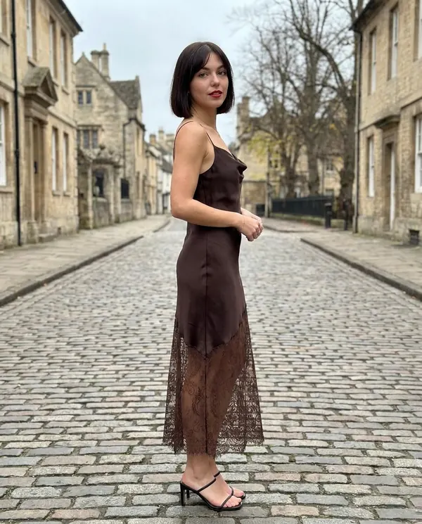 Satin Eve styling: Lace and Satin Slip Maxi Dress