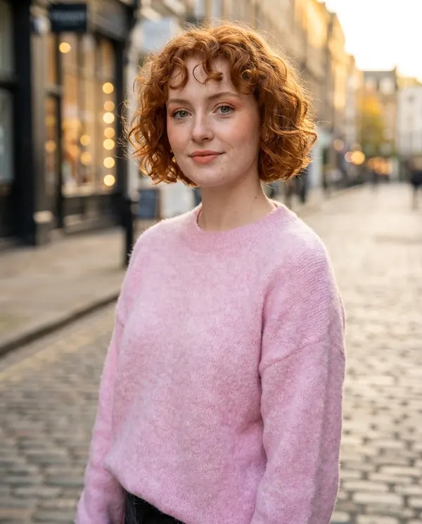 Satin Eve styling: Brushed Knit Crew Neck Jumper