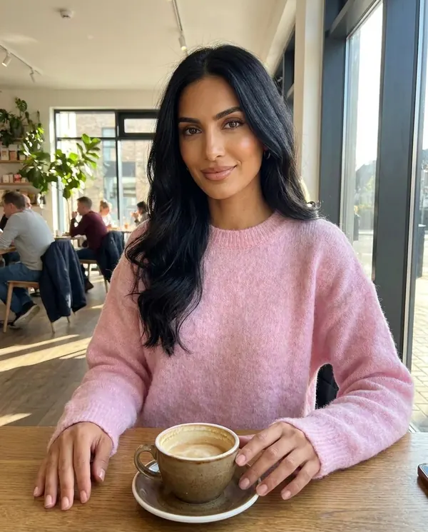 Satin Eve styling: Brushed Knit Crew Neck Jumper