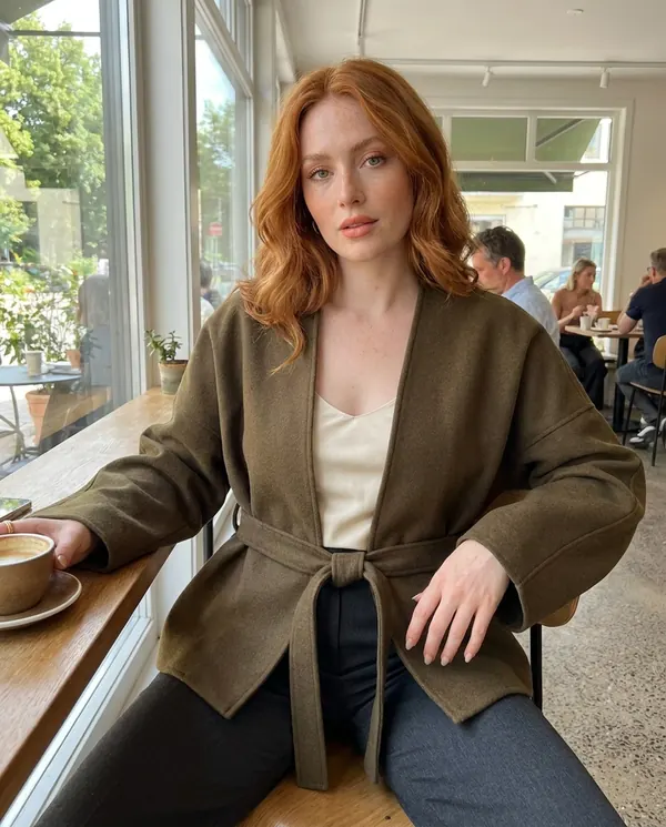 Satin Eve styling: Collarless Wrap Jacket