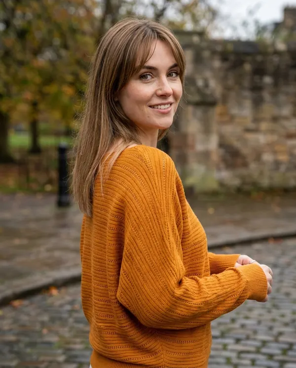 Satin Eve styling: Batwing Pointelle Boat Neck Jumper