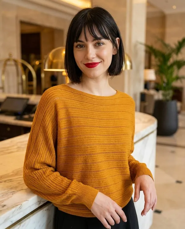Satin Eve styling: Batwing Pointelle Boat Neck Jumper