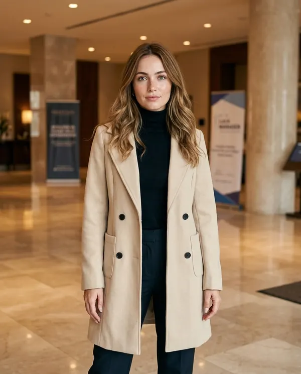 Satin Eve styling: Wool-Look Blazer Coat