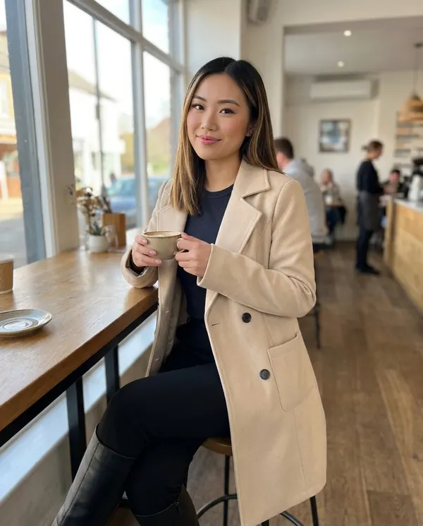 Satin Eve styling: Wool-Look Blazer Coat