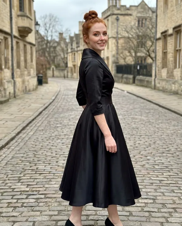 Satin Eve styling: Wrap-Front Full-Skirt Midi Dress