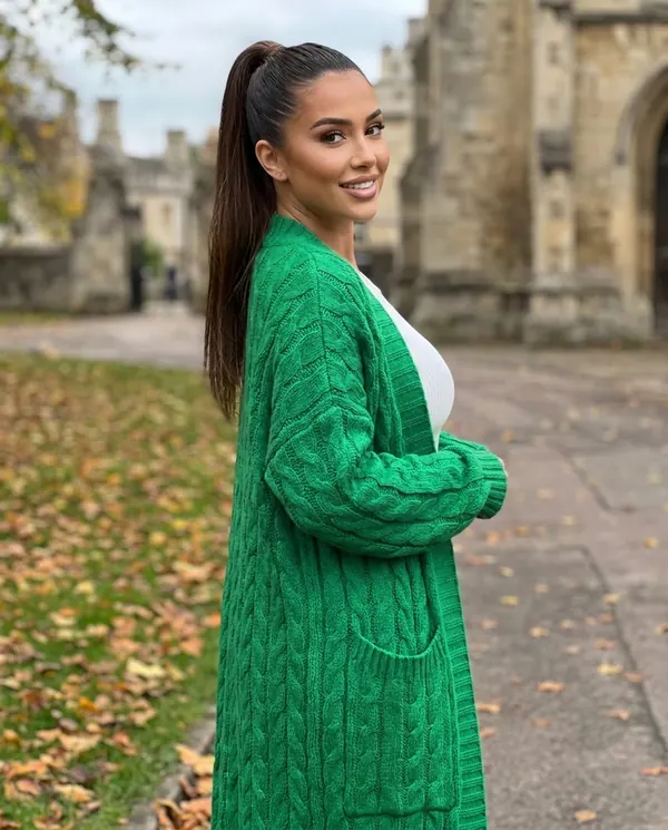 Satin Eve styling: Chunky Cable Maxi Cardigan with Pockets