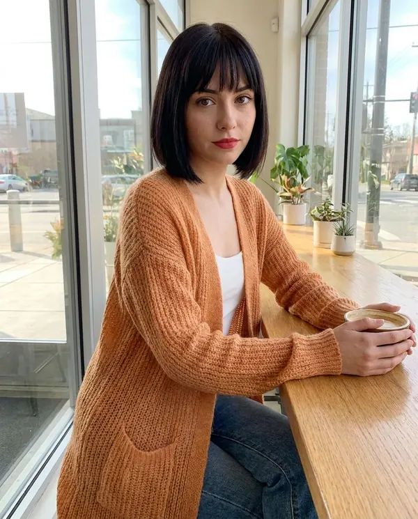 Satin Eve styling: Long Open-Front Cardigan with Side Slits
