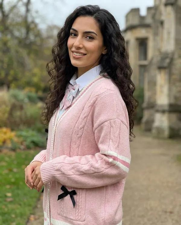 Satin Eve styling: Bow Detail Cable Knit Cardigan