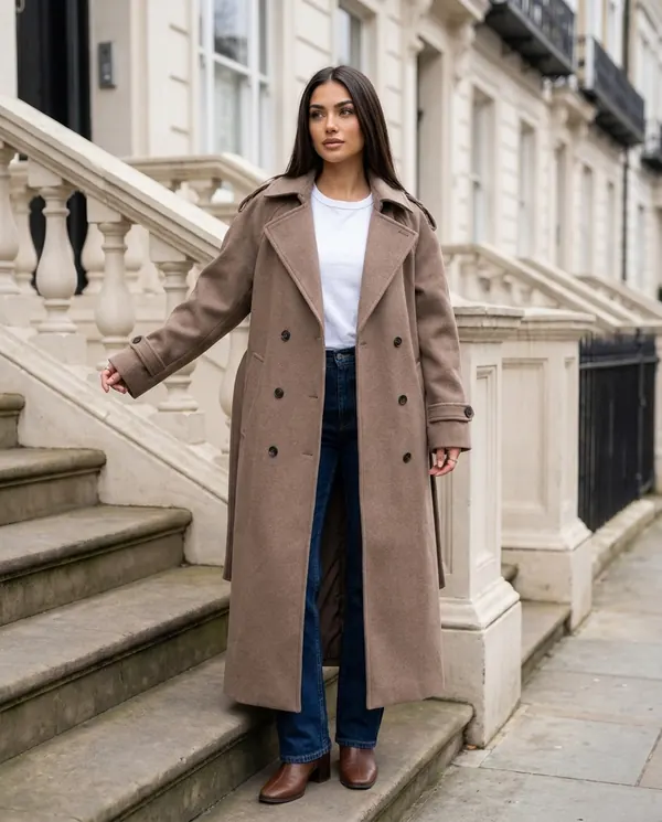 Satin Eve styling: Oversized Belted Trench Coat