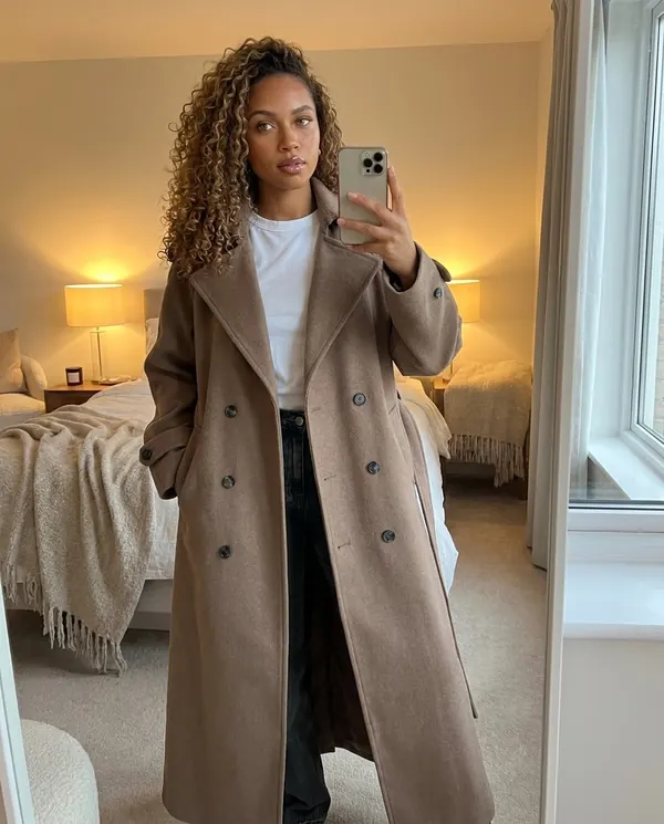 Satin Eve styling: Oversized Belted Trench Coat